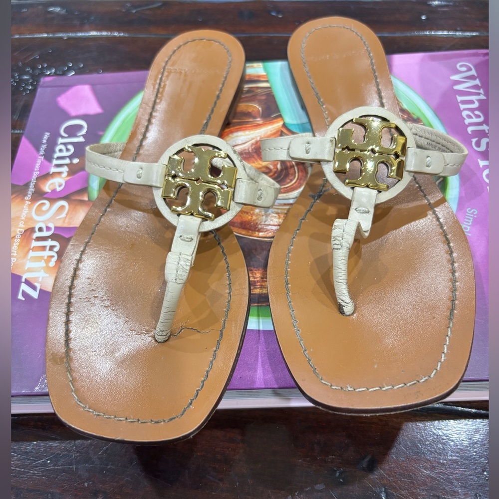 Tory Burch Tan Mini Miller Leather Sandals